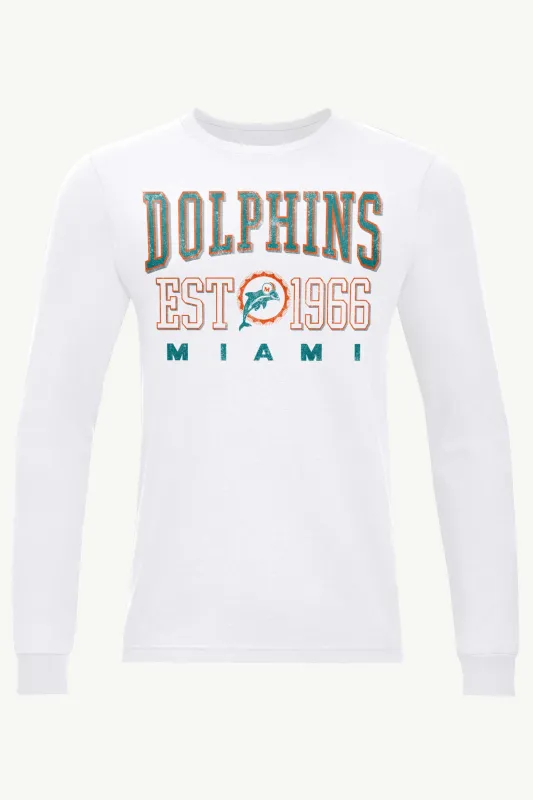 MENS MIAMI DOLPHINS RETRO LONG SLEEVE T SHIRT sold by Starter