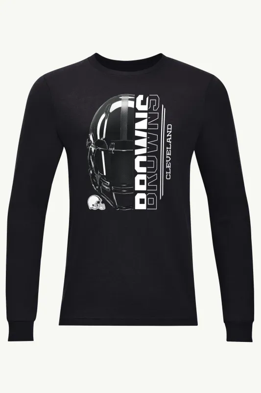 MENS CLEVELAND BROWNS HALF HELMET LONG SLEEVE T SHIRT sold by Starter