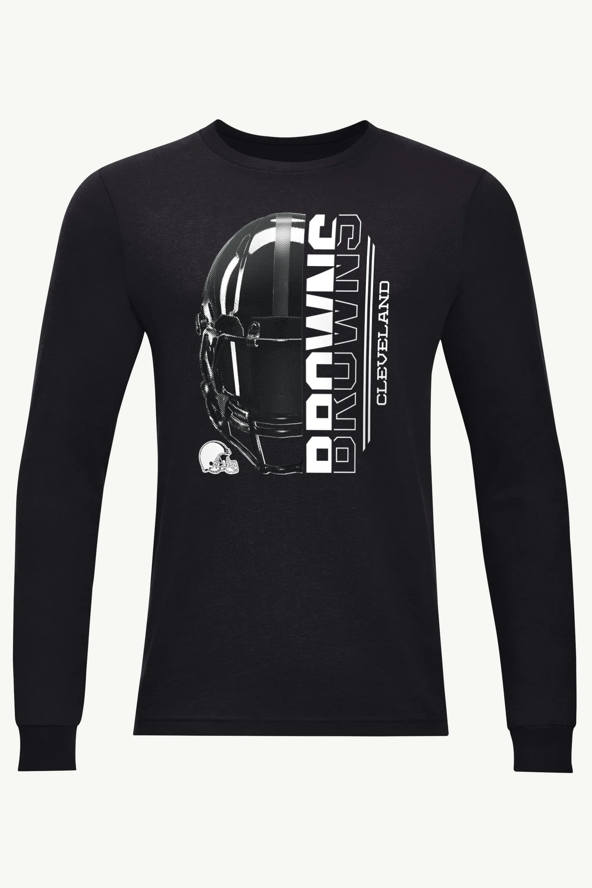 MENS CLEVELAND BROWNS HALF HELMET LONG SLEEVE T SHIRT sold by Starter