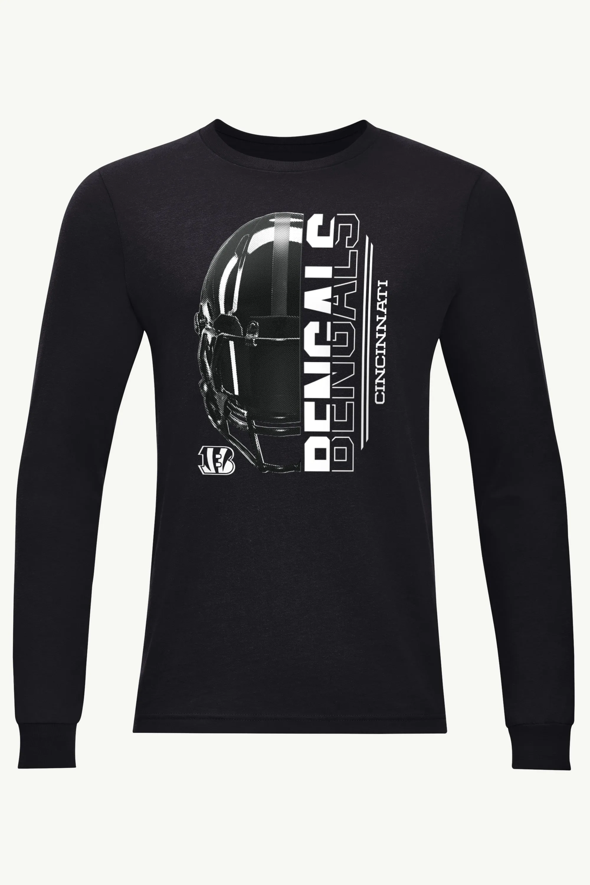 MENS CINCINNATI BENGALS HALF HELMET LONG SLEEVE T SHIRT sold by Starter