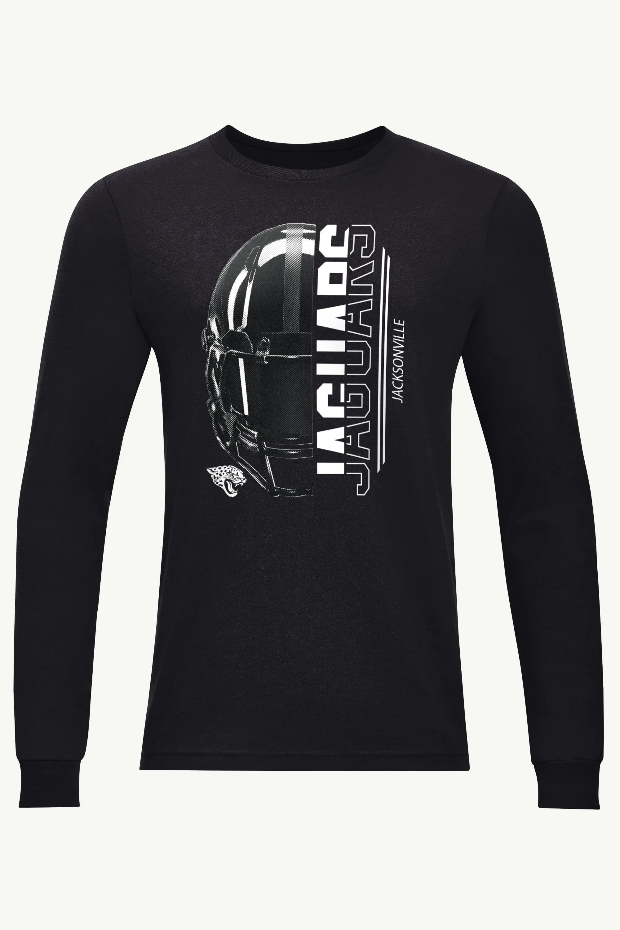 MENS JACKSONVILLE JAGUARS HALF HELMET LONG SLEEVE T SHIRT sold by Starter