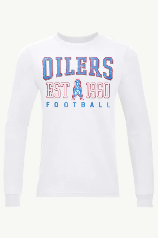 MENS HOUSTON OILERS RETRO LONG SLEEVE T SHIRT sold by Starter