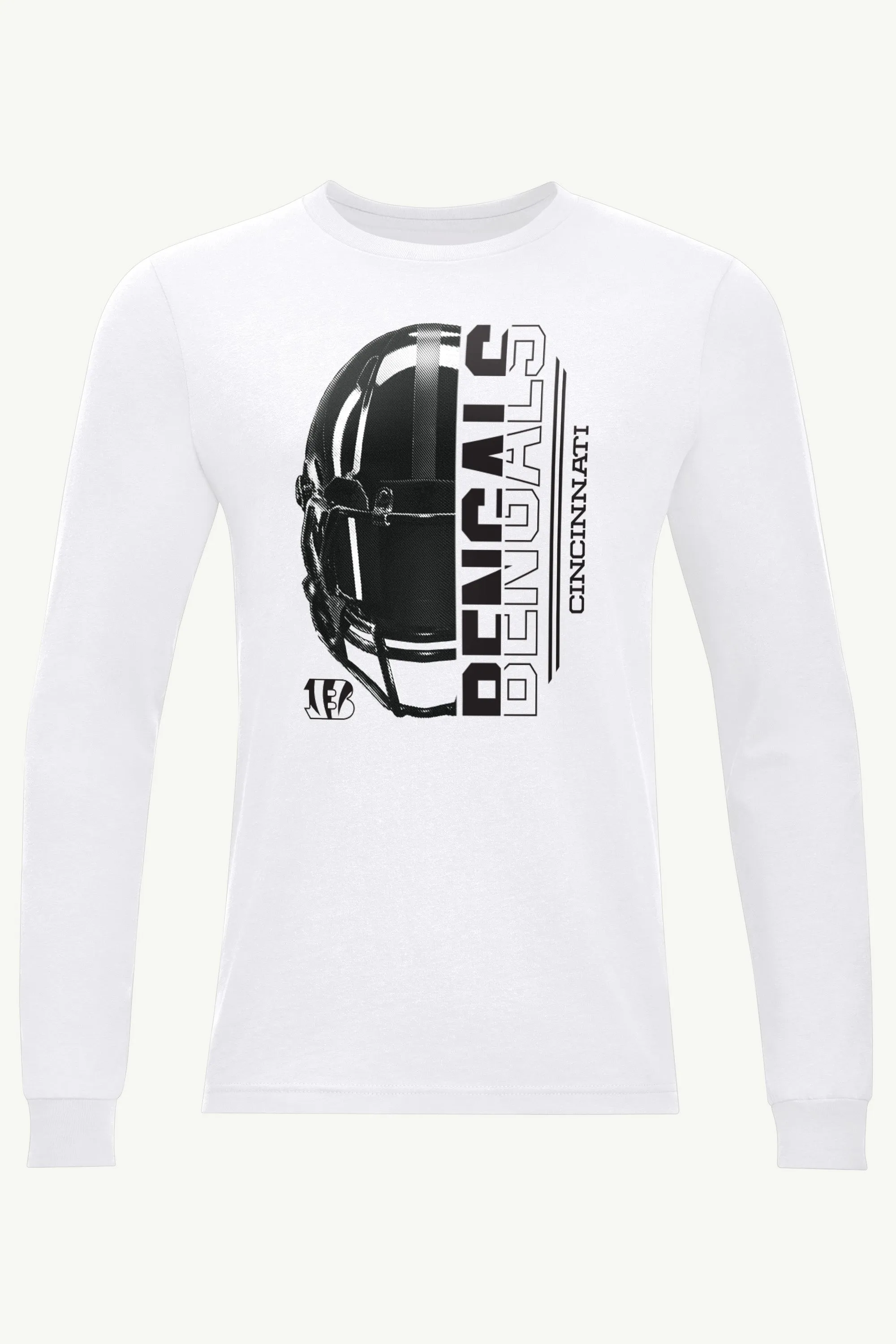 MENS CINCINNATI BENGALS HALF HELMET LONG SLEEVE T SHIRT sold by Starter