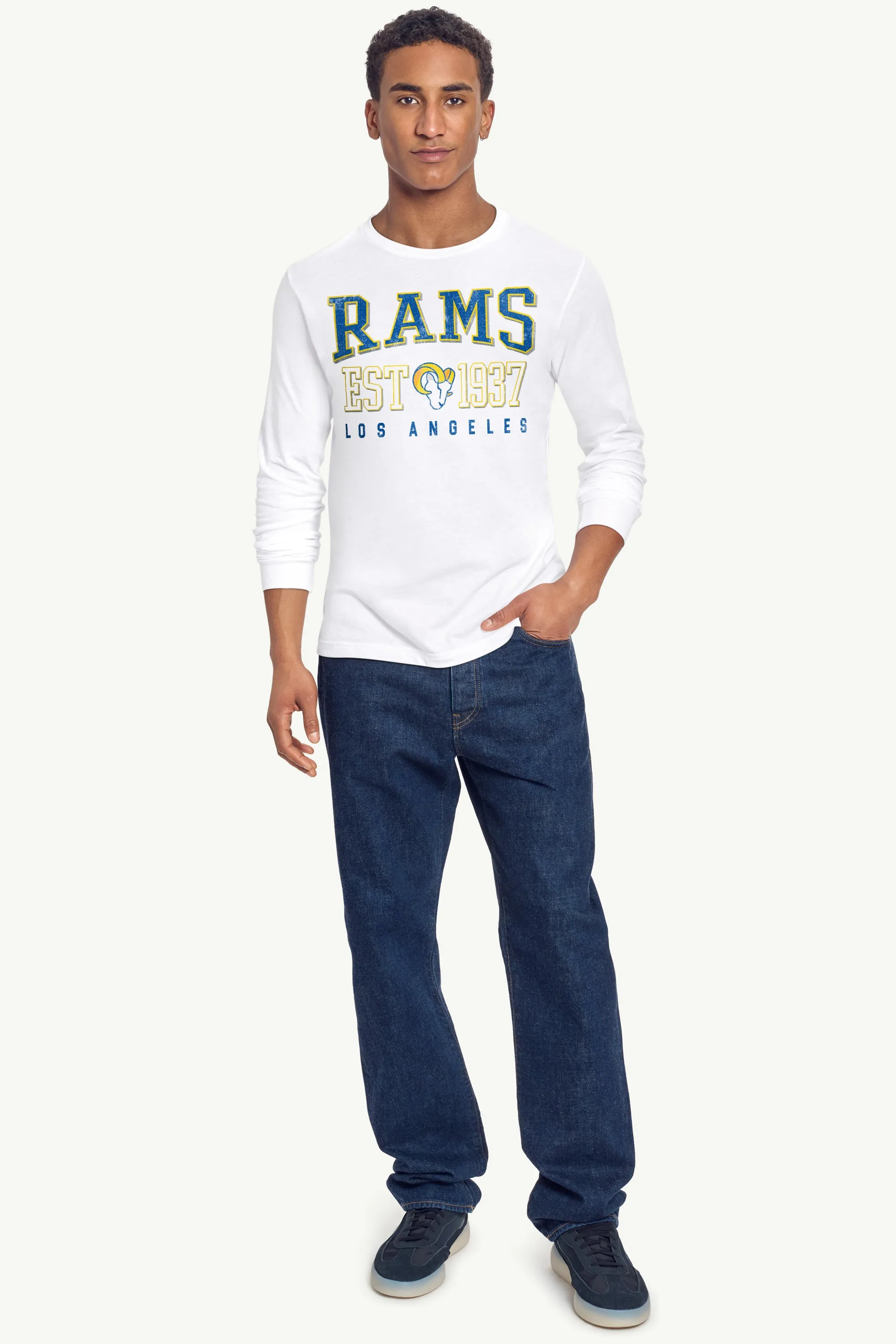 MENS LOS ANGELES RAMS RETRO LONG SLEEVE T SHIRT sold by Starter product image thumbnail 3