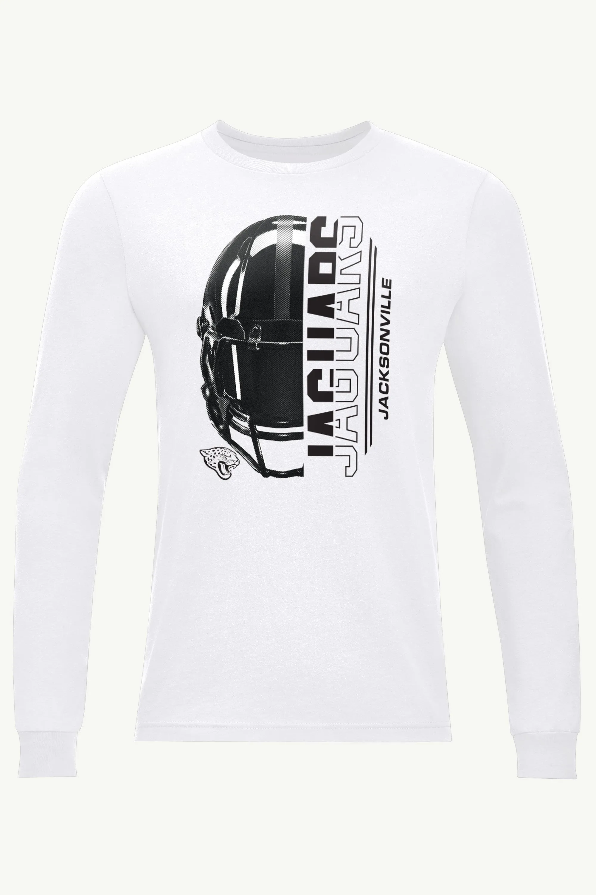 MENS JACKSONVILLE JAGUARS HALF HELMET LONG SLEEVE T SHIRT sold by Starter