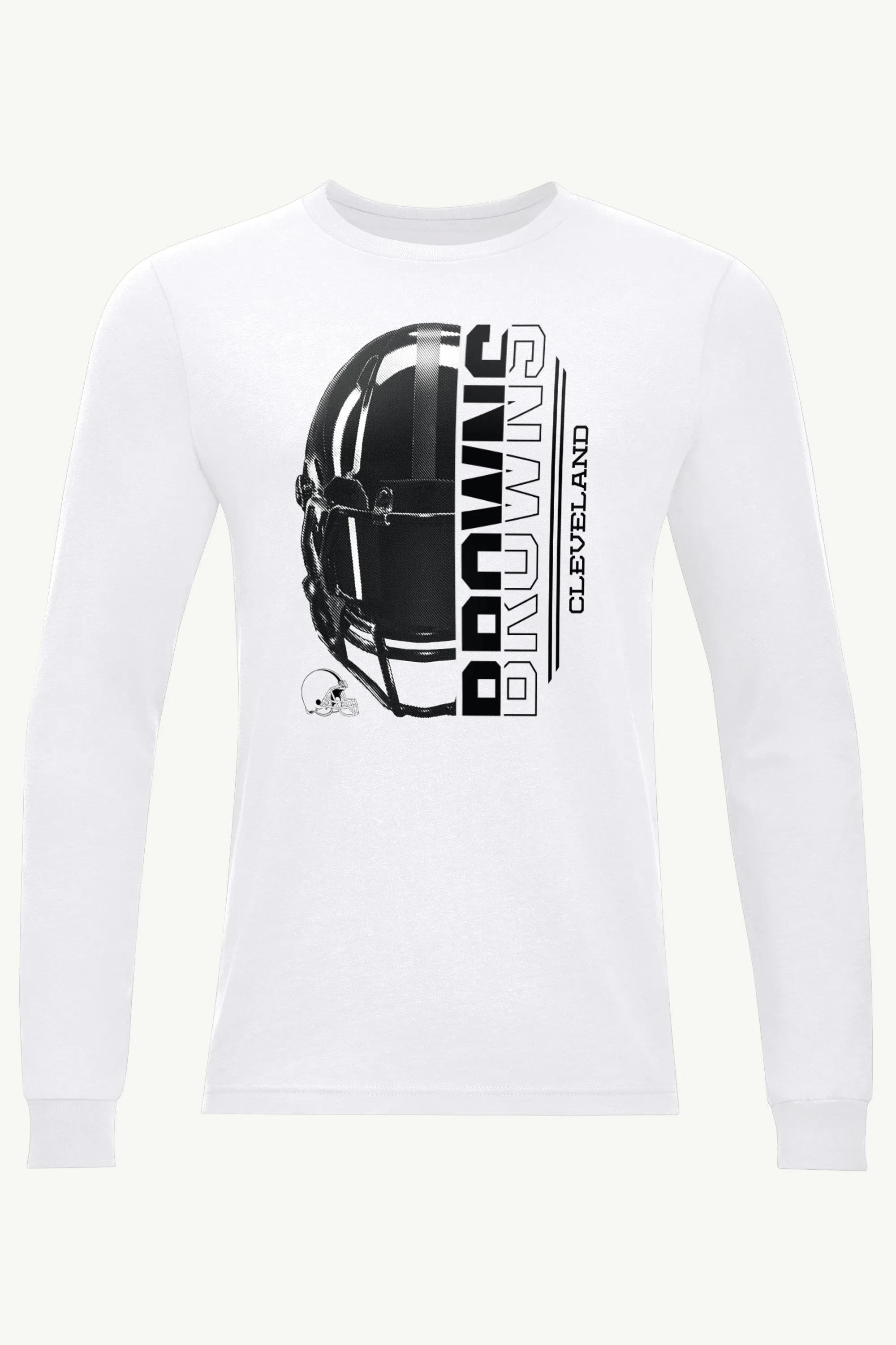 MENS CLEVELAND BROWNS HALF HELMET LONG SLEEVE T SHIRT sold by Starter