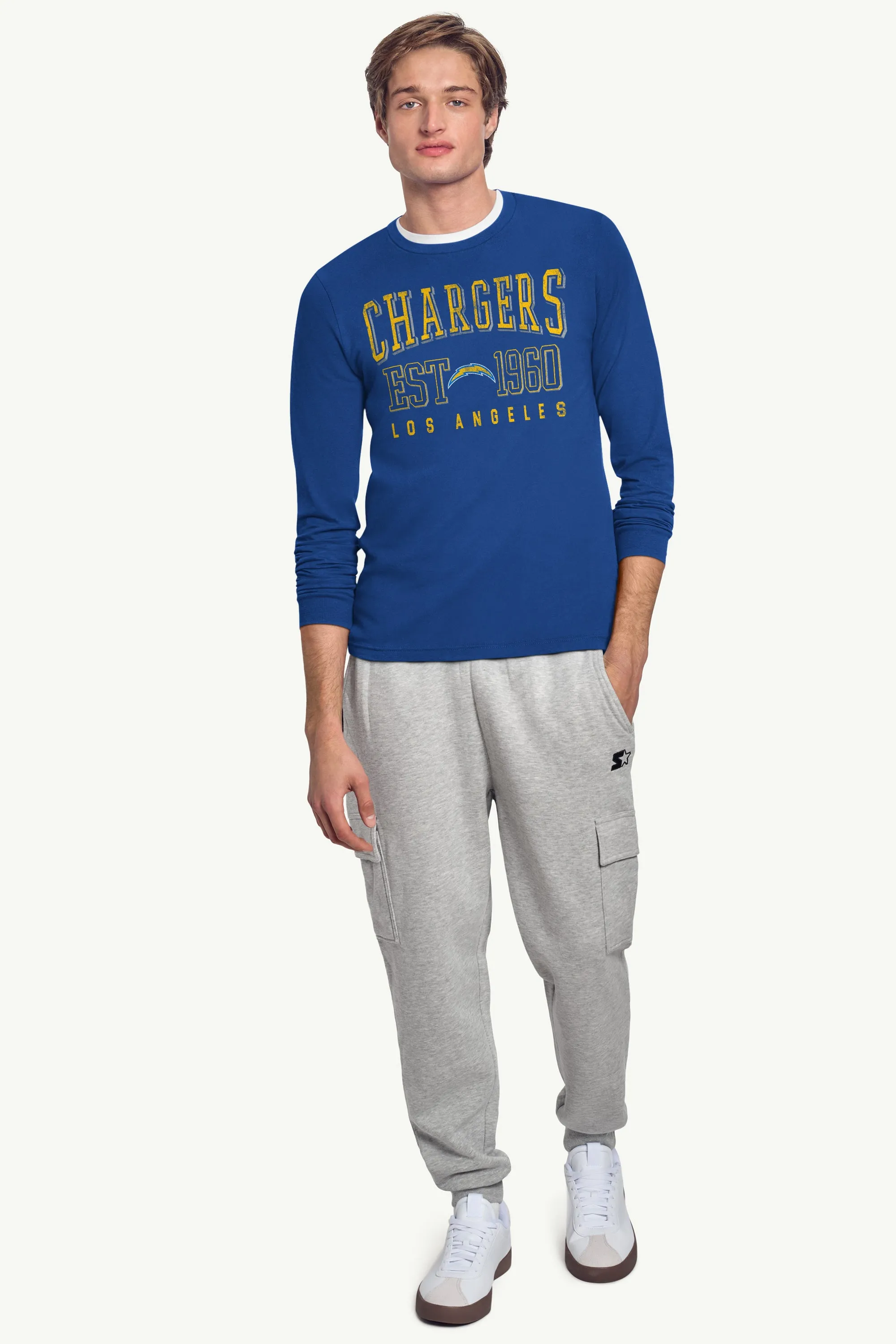 MENS LOS ANGELES CHARGERS RETRO LONG SLEEVE T SHIRT sold by Starter product image thumbnail 2