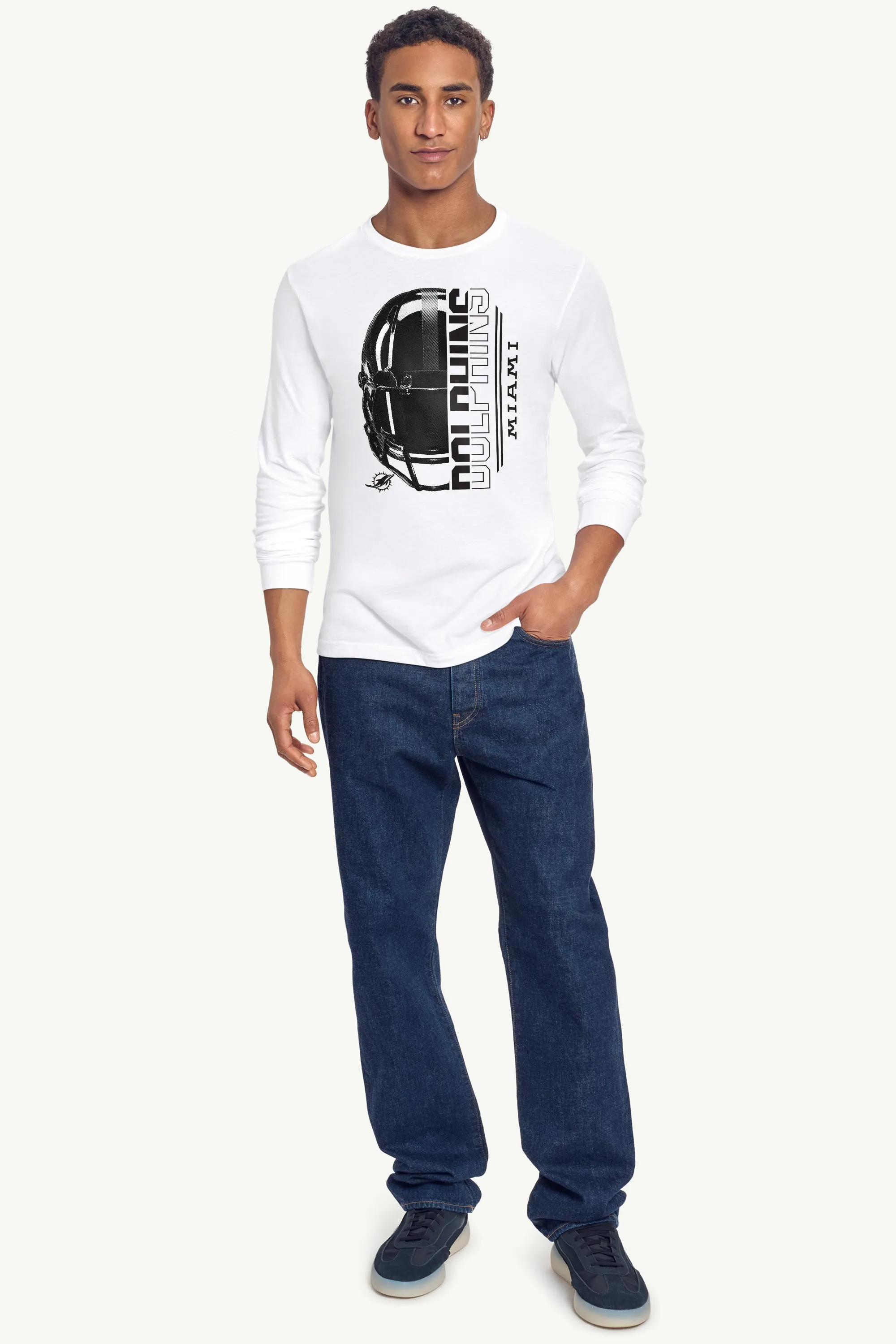 MENS MIAMI DOLPHINS HALF HELMET LONG SLEEVE T SHIRT sold by Starter product image thumbnail 3
