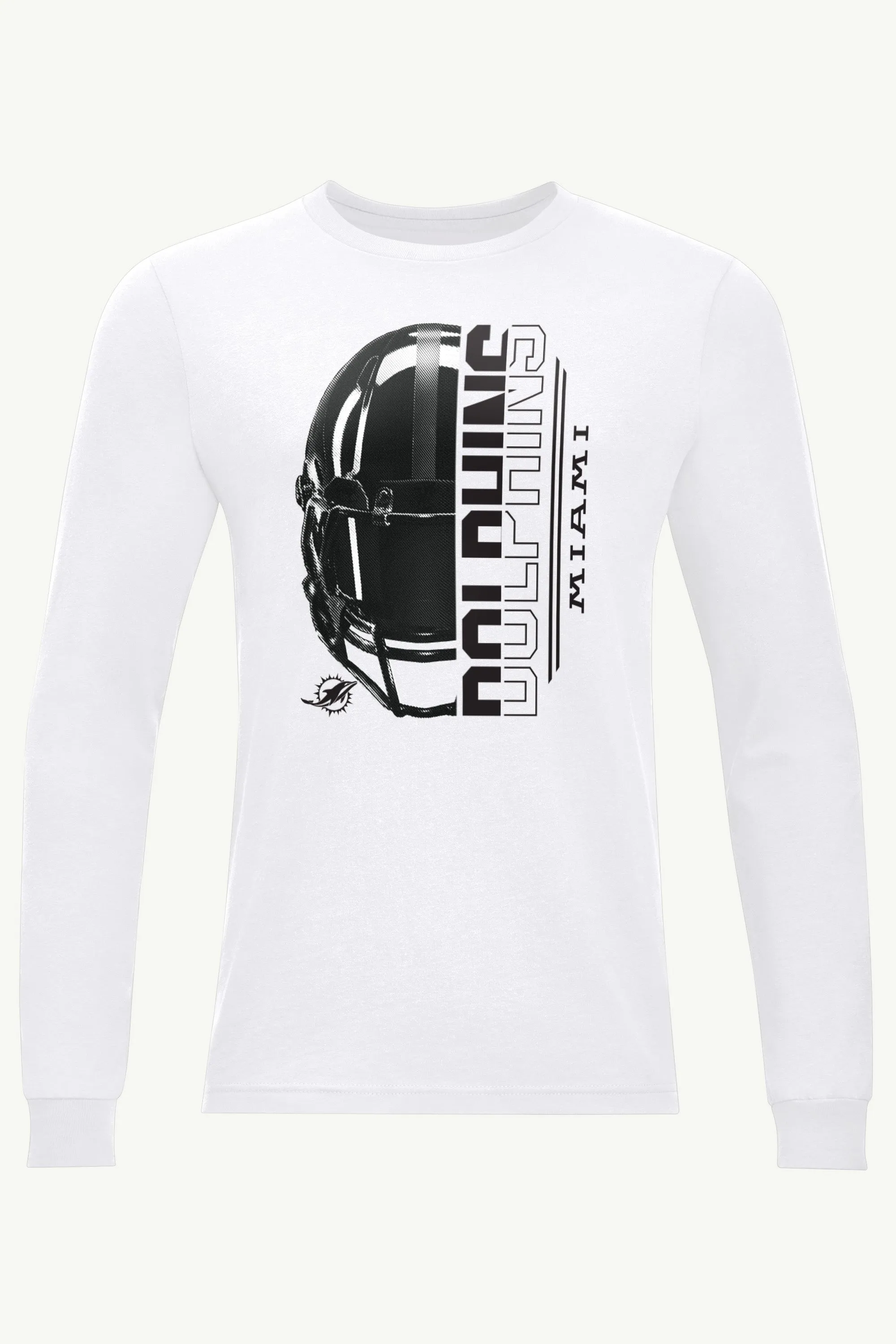 MENS MIAMI DOLPHINS HALF HELMET LONG SLEEVE T SHIRT sold by Starter
