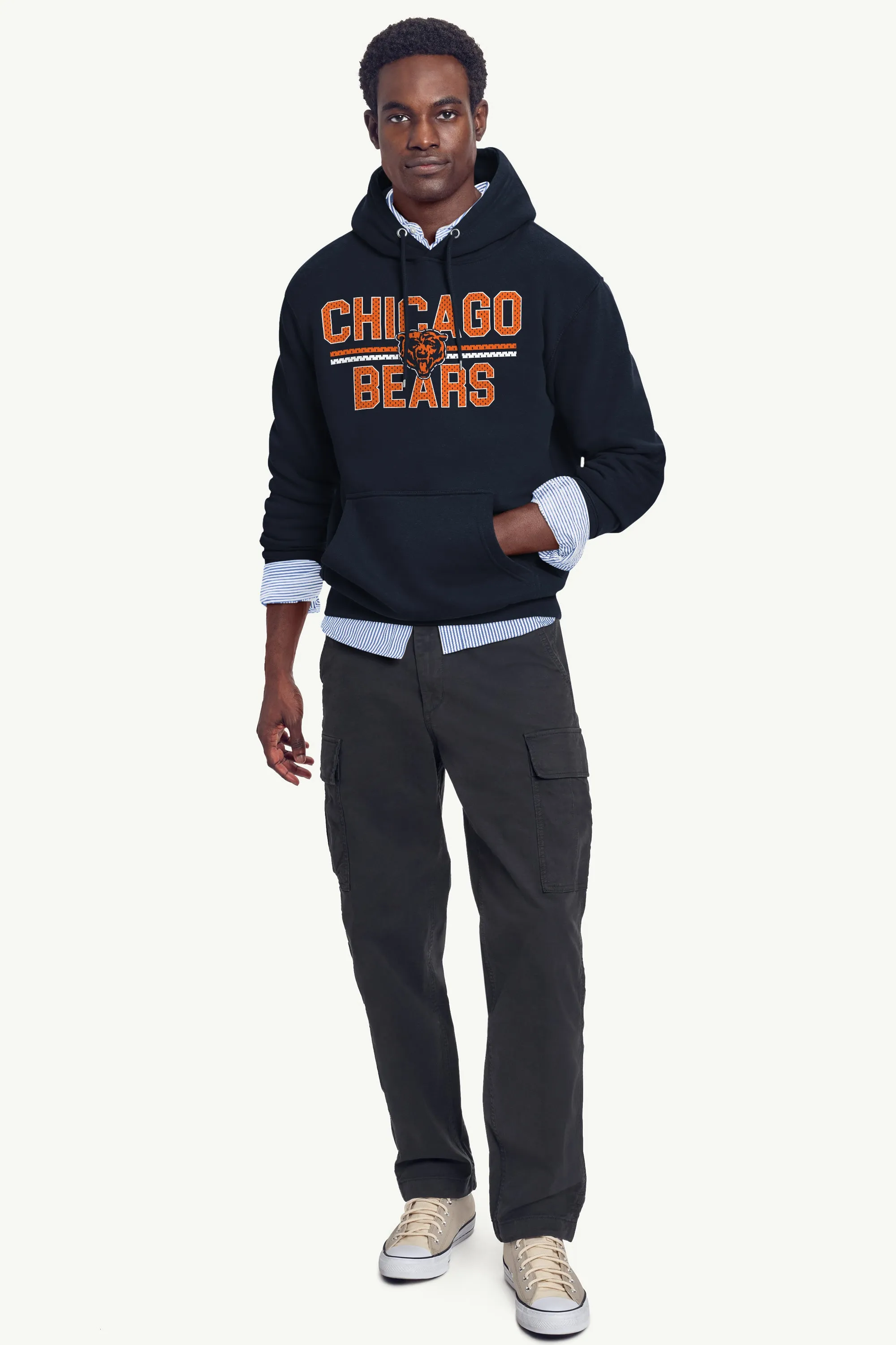MENS CHICAGO BEARS MESH LOOK HOODIE sold by Starter product image thumbnail 3