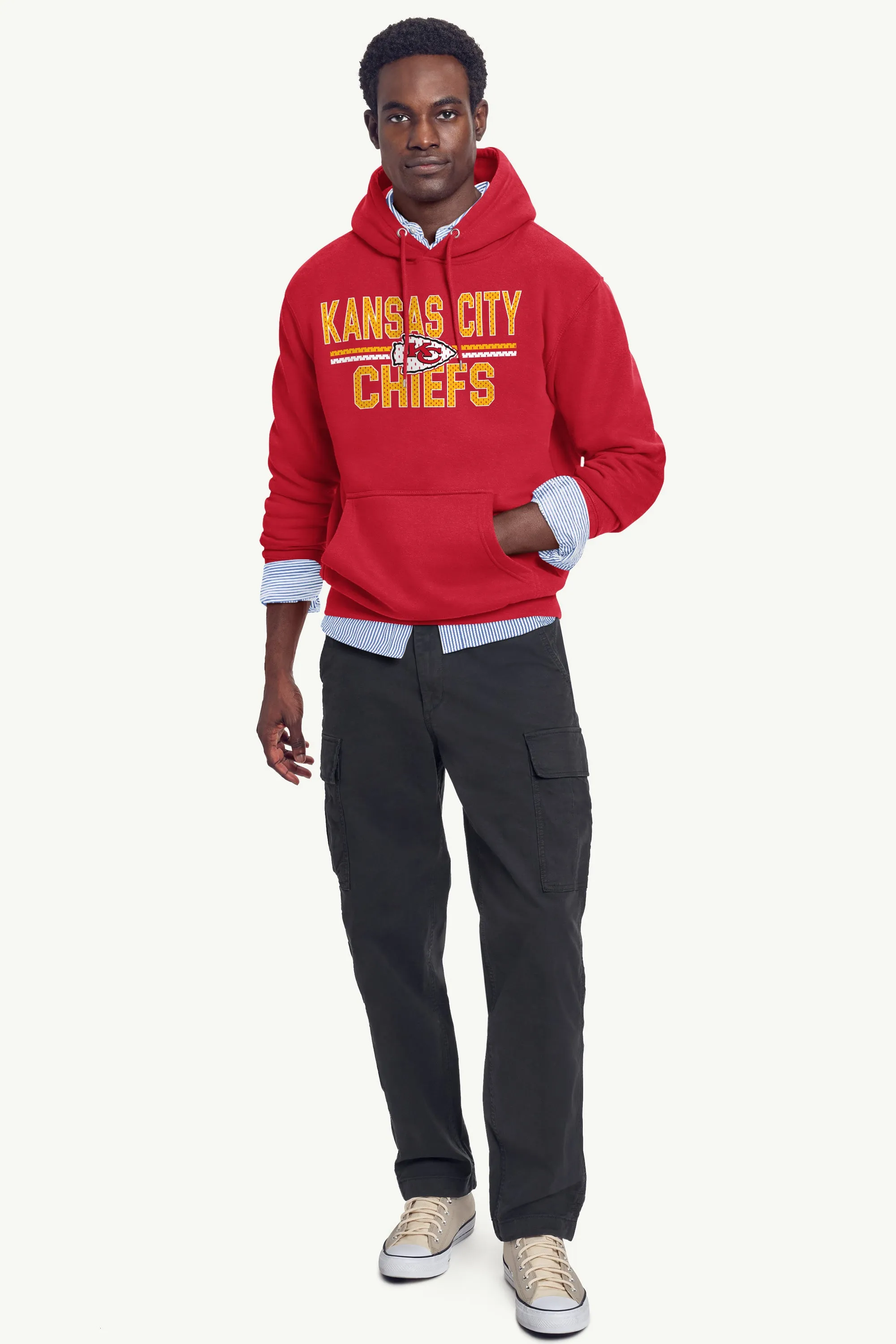 MENS KANSAS CITY CHIEFS MESH LOOK HOODIE sold by Starter product image thumbnail 3