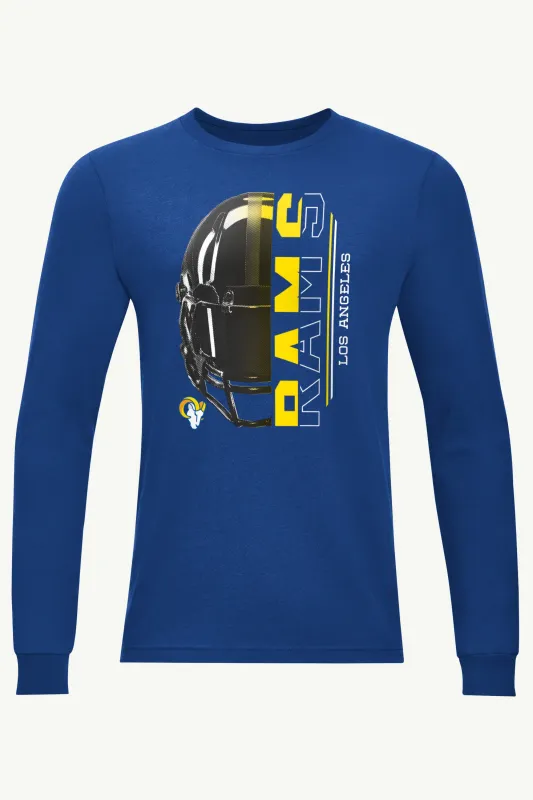 MENS LOS ANGELES RAMS HALF HELMET LONG SLEEVE T SHIRT sold by Starter