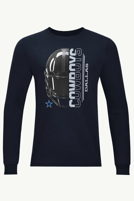 MENS DALLAS COWBOYS HALF HELMET LONG SLEEVE T SHIRT sold by Starter