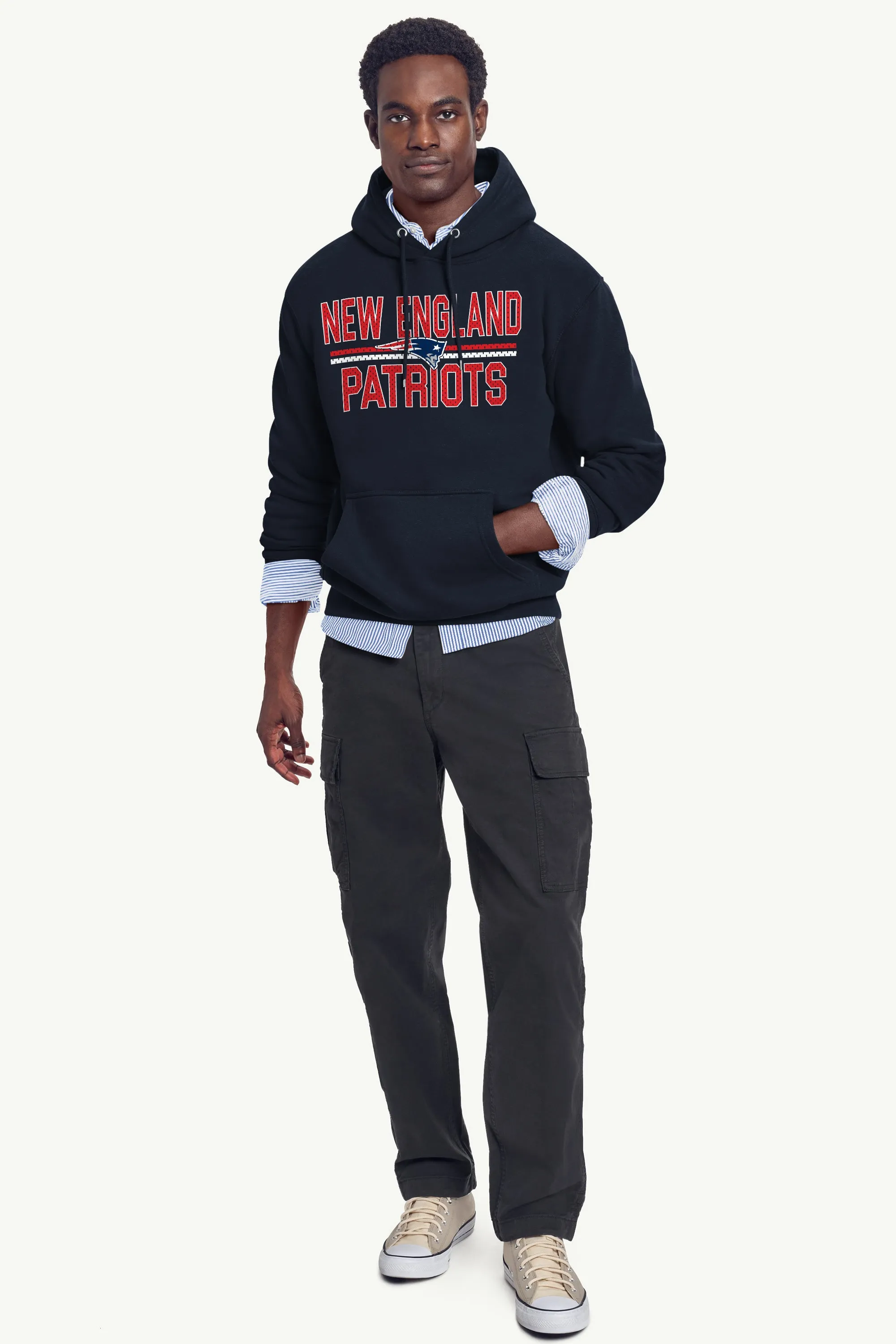 MENS NEW ENGLAND PATRIOTS MESH LOOK HOODIE sold by Starter product image thumbnail 3