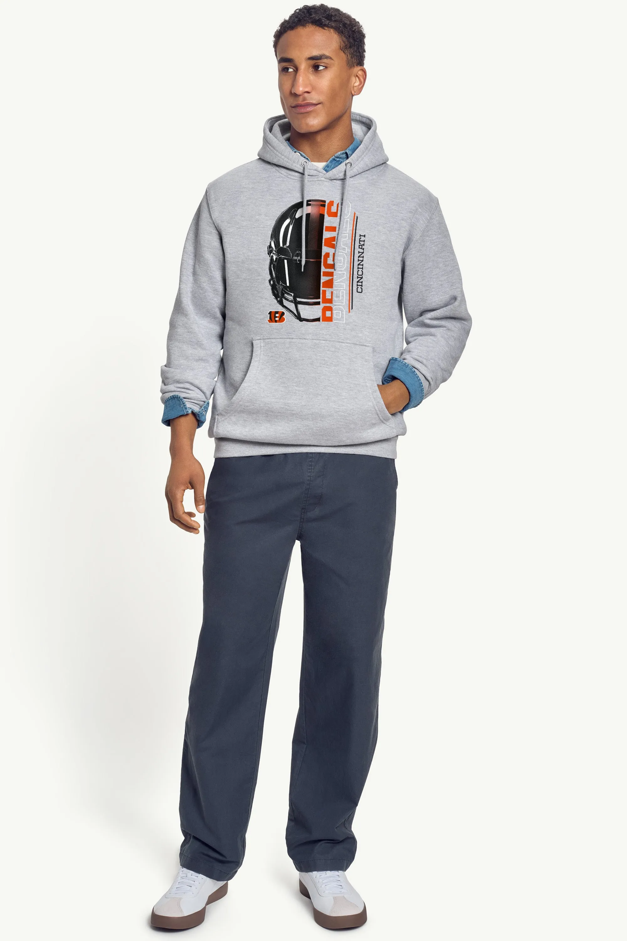 MENS CINCINNATI BENGALS HALF HELMET HOODIE sold by Starter product image thumbnail 3