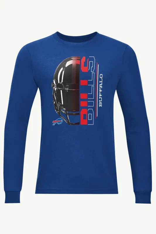 MENS BUFFALO BILLS HALF HELMET LOGO LONG SLEEVE T SHIRT made by Starter