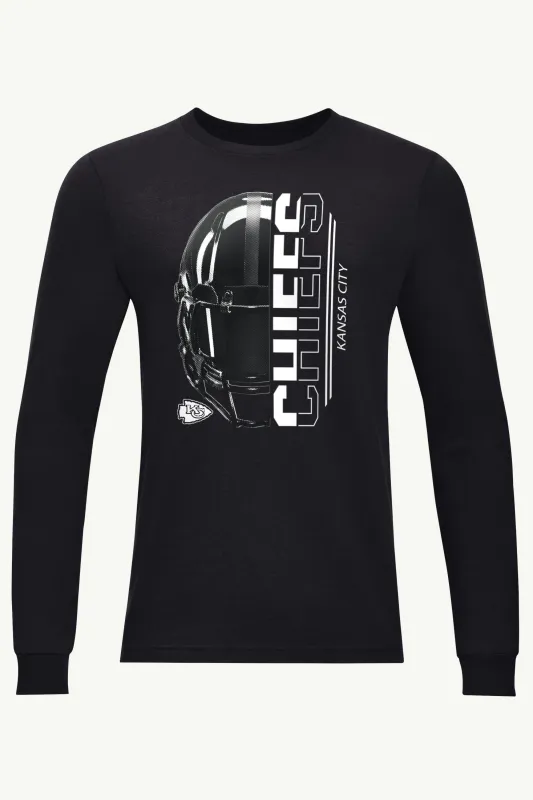 MENS KANSAS CITY CHIEFS HALF HELMET LONG SLEEVE T SHIRT sold by Starter