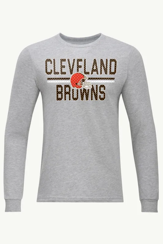 MENS CLEVELAND BROWNS MESH LOOK LONG SLEEVE T SHIRT made by Starter