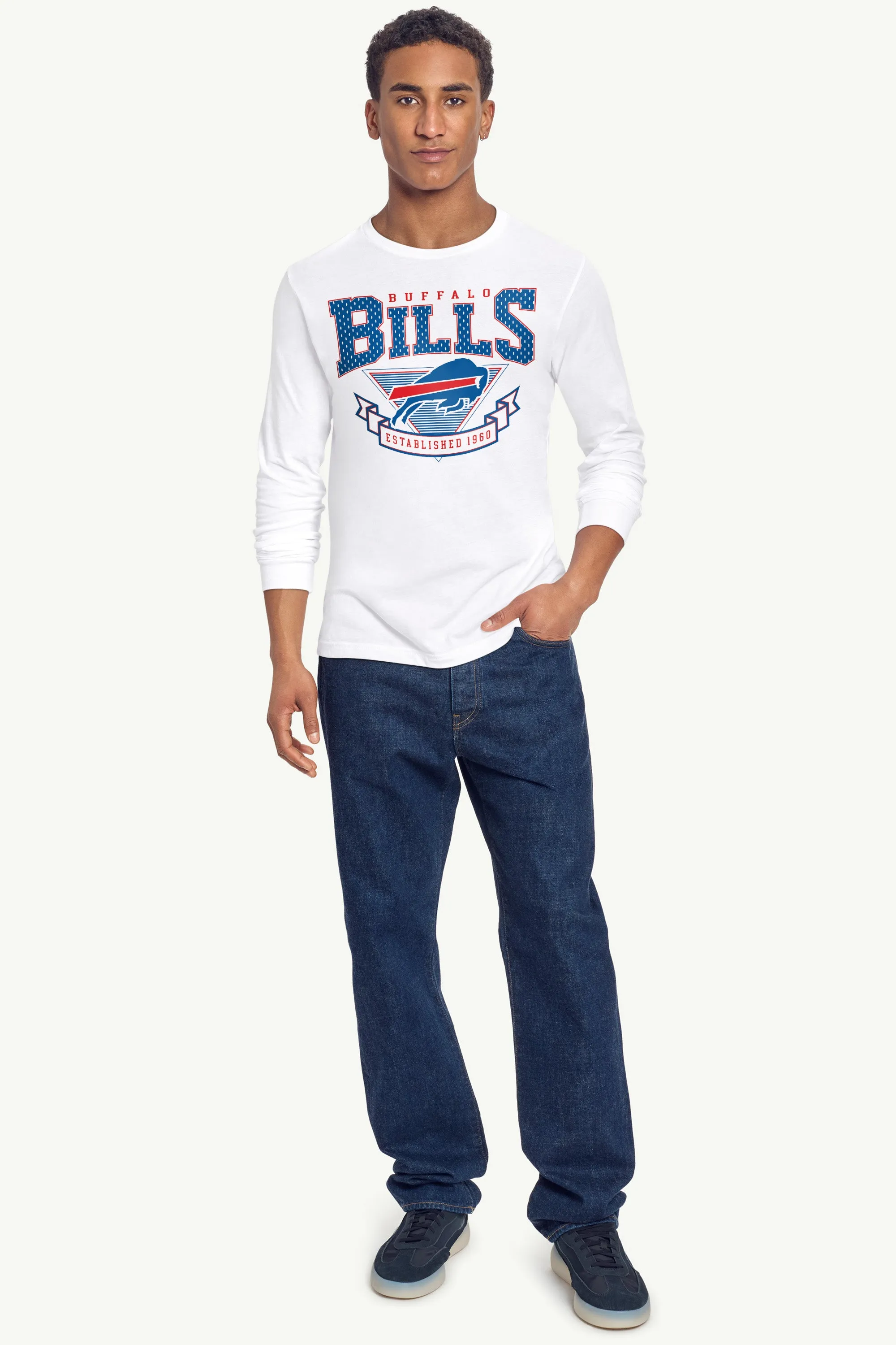 MENS BUFFALO BILLS 80's INSPIRED LONG SLEEVE T SHIRT sold by Starter product image thumbnail 2