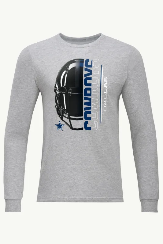 MENS DALLAS COWBOYS HALF HELMET LONG SLEEVE T SHIRT sold by Starter