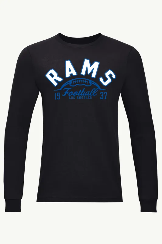 MENS LOS ANGELES RAMS HALF BALL LONG SLEEVE T SHIRT sold by Starter