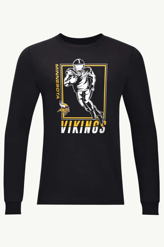 MENS MINNESOTA VIKINGS PLAYER GRID TEAM LONG SLEEVE T SHIRT made by Starter
