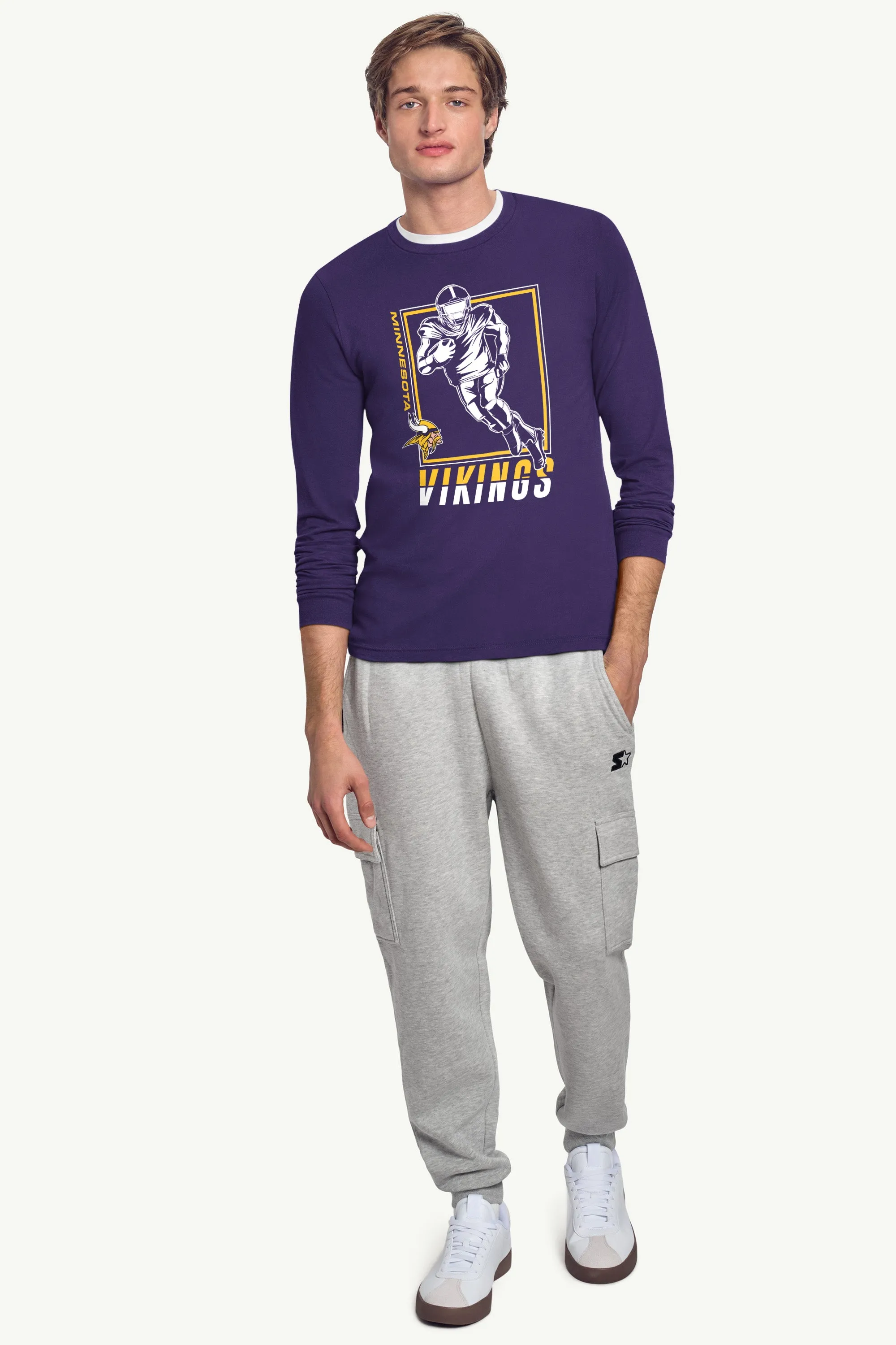 MENS MINNESOTA VIKINGS PLAYER GRID LONG SLEEVE T SHIRT sold by Starter product image thumbnail 3