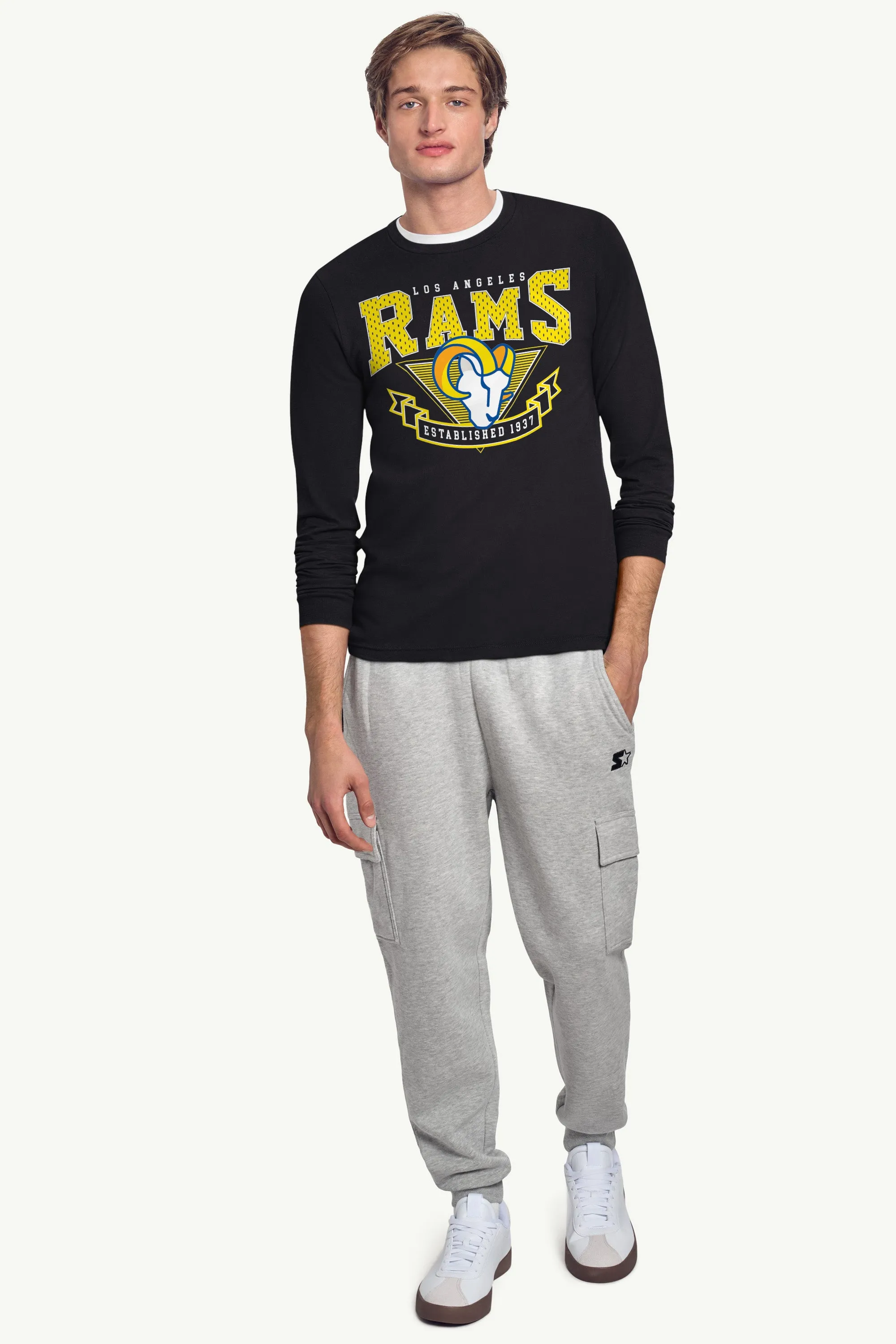 MENS LOS ANGELES RAMS 80's INSPIRED LONG SLEEVE T SHIRT sold by Starter product image thumbnail 3