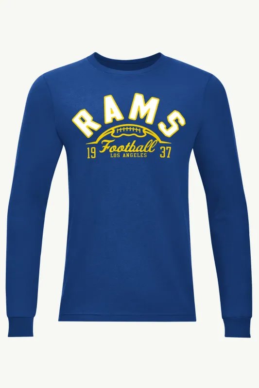 MENS LOS ANGELES RAMS HALF BALL LONG SLEEVE T SHIRT made by Starter