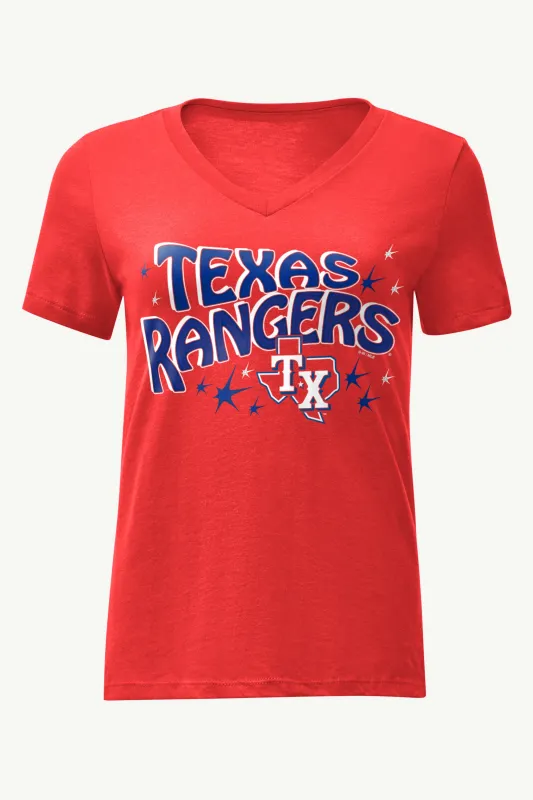 WOMENS TEXAS RANGERS FIREWORKS V NECK T SHIRT sold by Starter