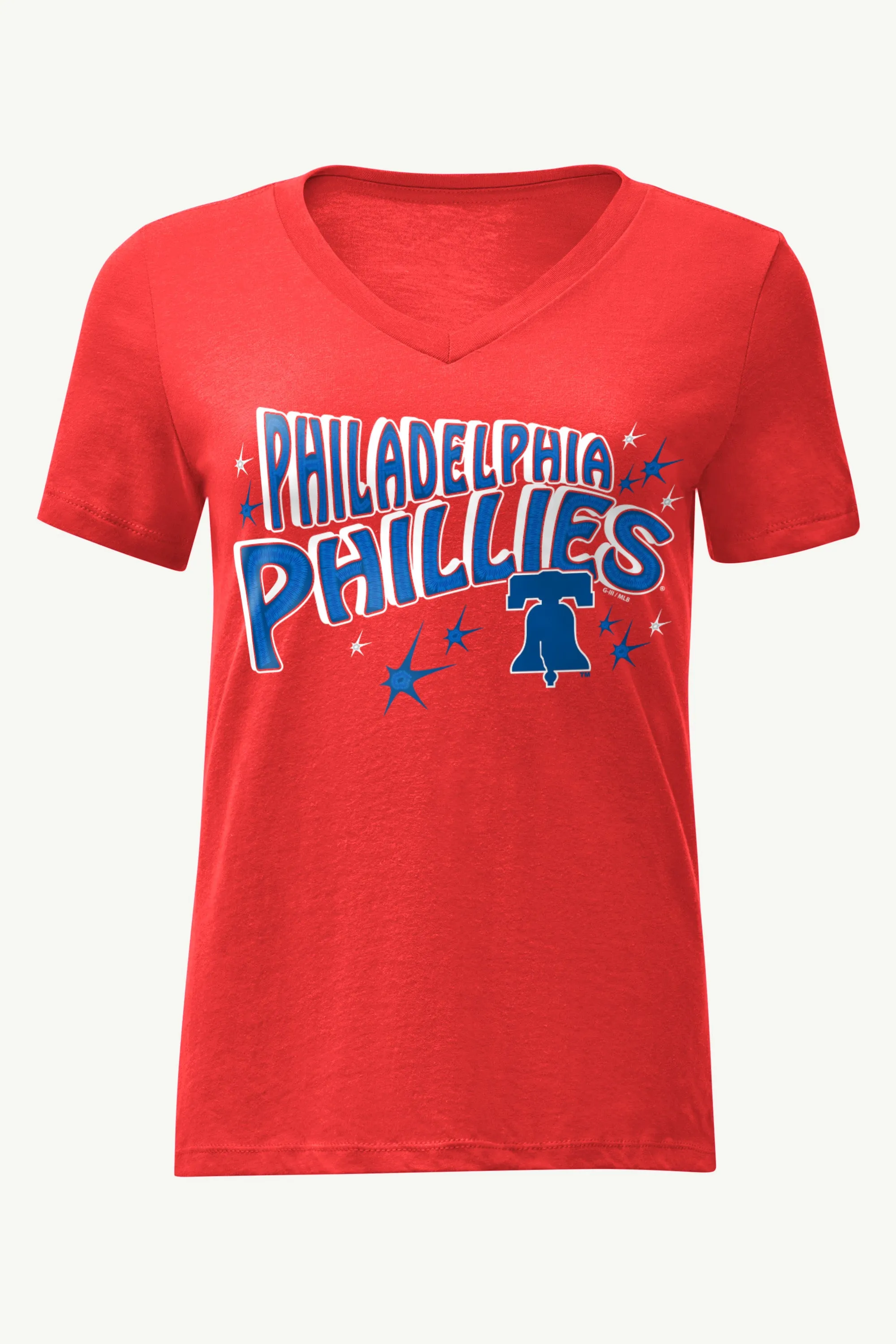 WOMENS PHILADELPHIA PHILLIES FIREWORKS V NECK T SHIRT sold by Starter