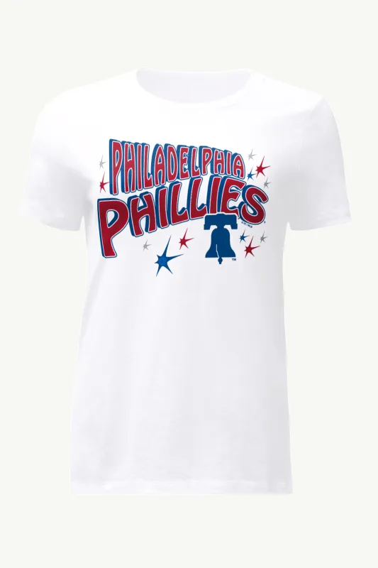 WOMENS PHILADELPHIA PHILLIES FIREWORKS T SHIRT made by Starter