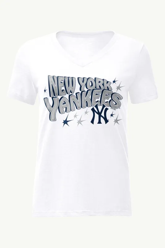WOMENS NEW YORK YANKEES FIREWORKS V NECK T SHIRT sold by Starter