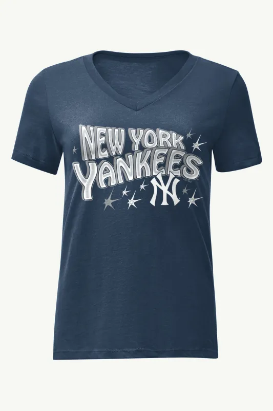 WOMENS NEW YORK YANKEES FIREWORKS V NECK T SHIRT sold by Starter
