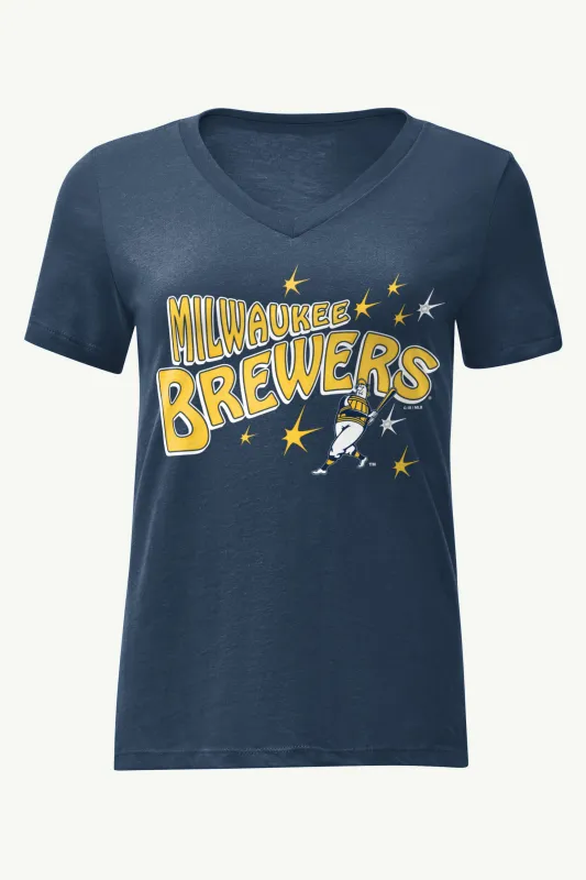 WOMENS MILWAUKEE BREWERS FIREWORKS V NECK T SHIRT sold by Starter