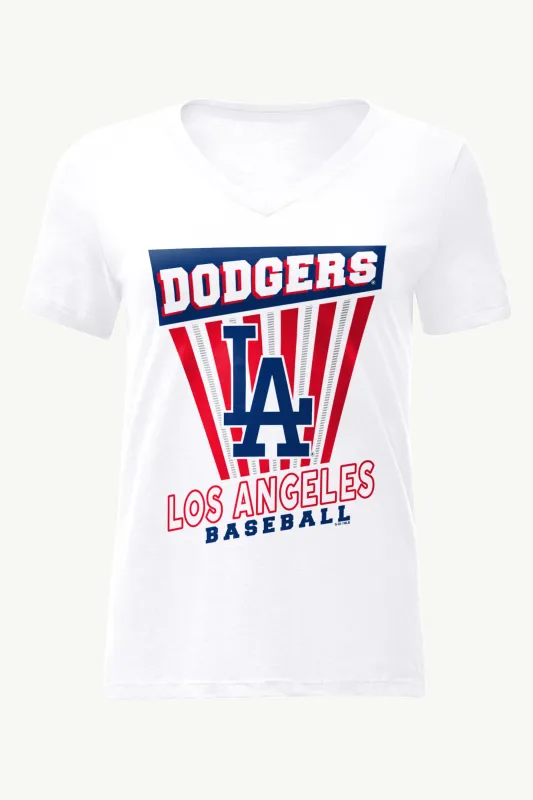 WOMENS LOS ANGELES DODGERS POSTER PRINT V NECK T SHIRT sold by Starter