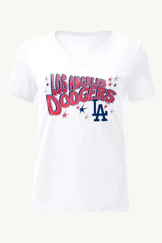 WOMENS LOS ANGELES DODGERS FIREWORKS V NECK T SHIRT sold by Starter