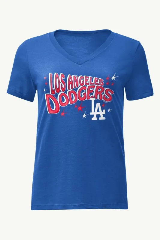 WOMENS LOS ANGELES DODGERS FIREWORKS V NECK T SHIRT sold by Starter