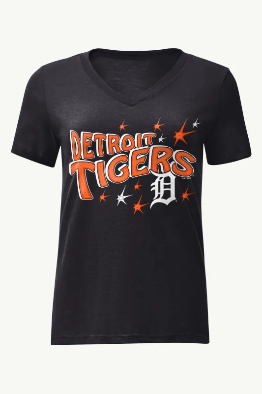 WOMENS DETROIT TIGERS FIREWOR FIREWORKS V NECK T SHIRT sold by Starter