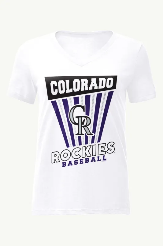 WOMENS COLORADO ROCKIES POSTER PRINT V NECK T SHIRT sold by Starter