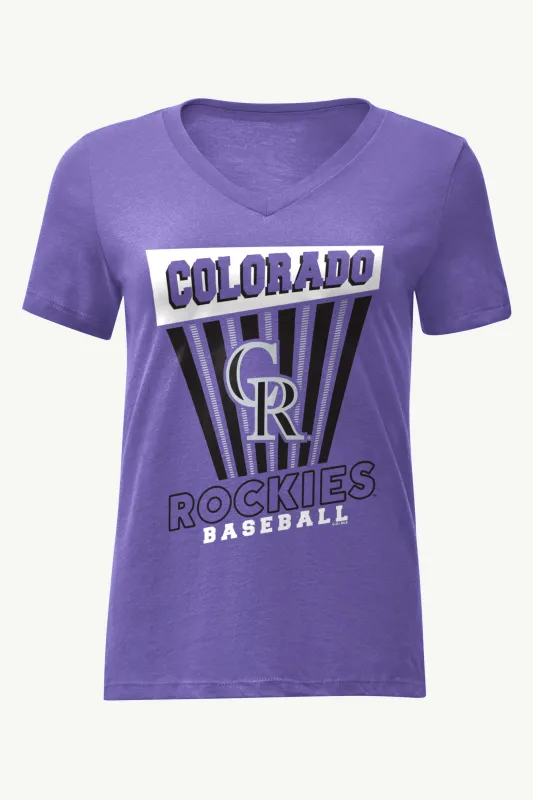 WOMENS COLORADO ROCKIES POSTER PRINT V NECK T SHIRT sold by Starter