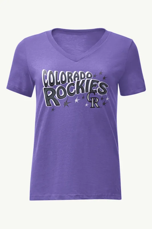WOMENS COLORADO ROCKIES FIREWORKS V NECK T SHIRT sold by Starter