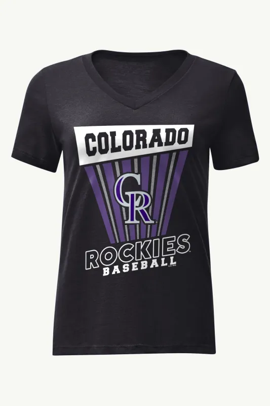 WOMENS COLORADO ROCKIES POSTER PRINT V NECK T SHIRT sold by Starter