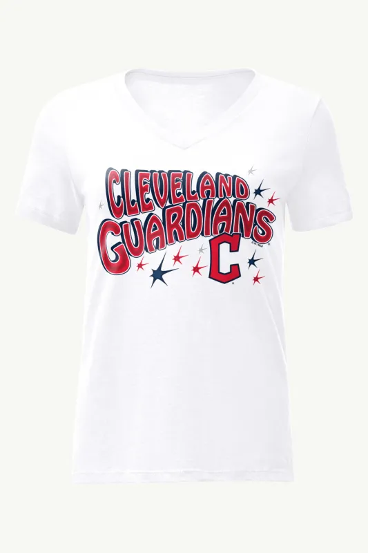 WOMENS CLEVELAND GUARDIANS FIREWORKS V NECK T SHIRT sold by Starter