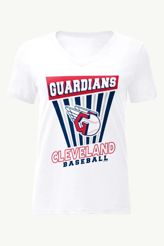 WOMENS CLEVELAND GUARDIANS POSTER PRINT V NECK T SHIRT sold by Starter