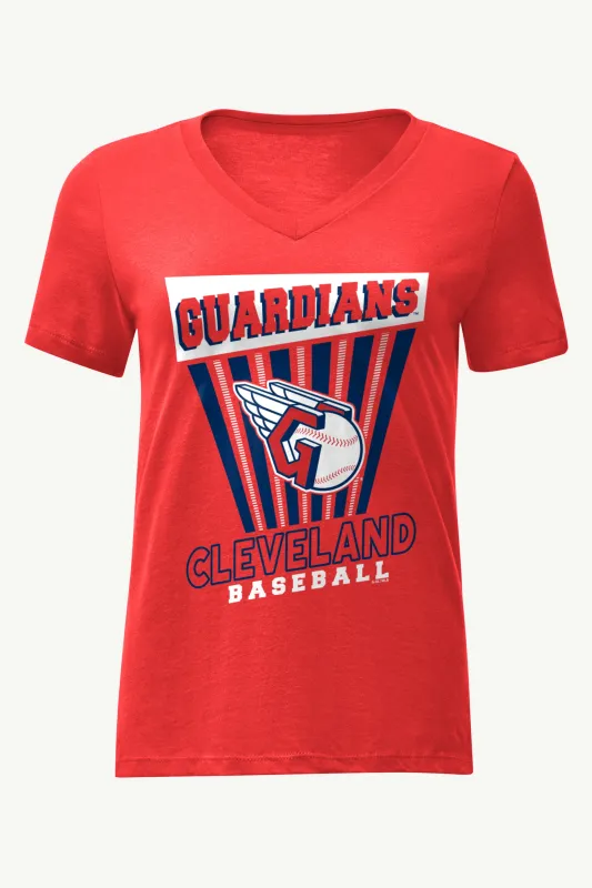 WOMENS CLEVELAND GUARDIANS POSTER PRINT V NECK T SHIRT sold by Starter