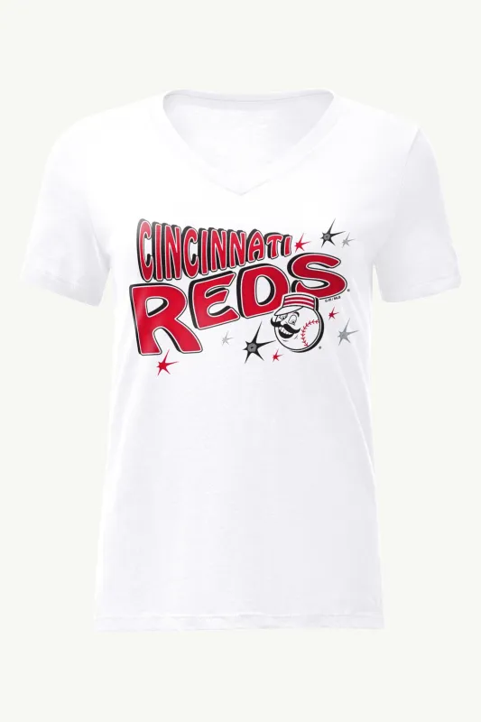 WOMENS CINCINNATI REDS FIREWORKS V NECK T SHIRT sold by Starter