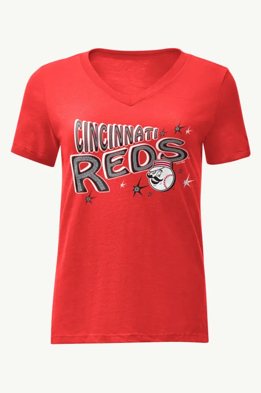 WOMENS CINCINNATI REDS FIREWORKS V NECK T SHIRT sold by Starter