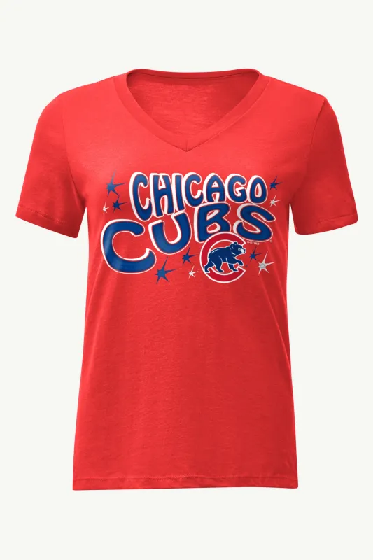 WOMENS CHICAGO CUBS FIREWORKS V NECK T SHIRT sold by Starter