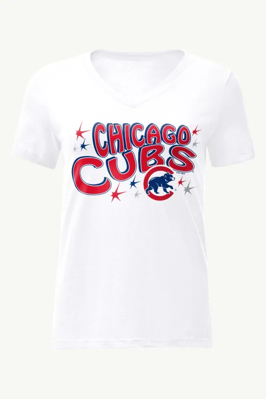 WOMENS CHICAGO CUBS FIREWORKS V NECK T SHIRT sold by Starter
